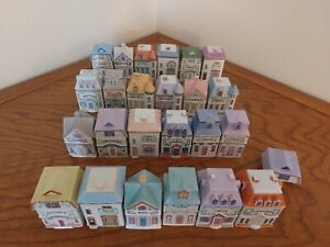 Vintage Lenox Spice Village 24 Porcelain Jars, extra Lid, 17 Original Boxes