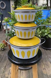 Catherine Holm Vintage Catherineholm Enamelware Pan Set Original Labels FABULOUS