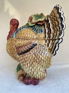 FITZ & FLOYD County Gourmet TURKEY TUREEN W/ LADLE (MINT IN BOX)