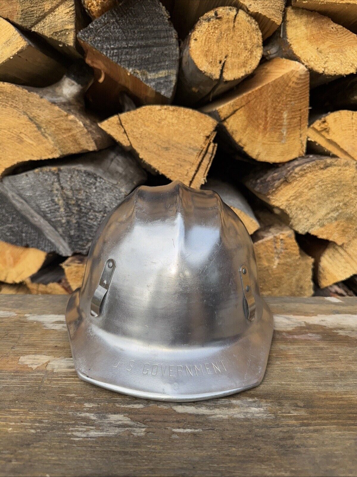 Vintage E.D. Bullard "Hard Boiled" Aluminum Hard Hat in Annodized Blue w/ Decal