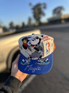 Vintage Mickey Mouse Orlando Magic SnapBack Hat RARE