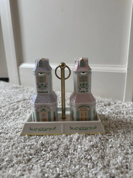 1993 Lenox Spice Village Oil And Vinegar Set Rare!