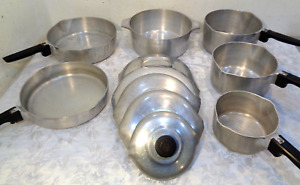 Vtg 12 Piece Wagner Ware Sidney O Magnalite Aluminum Cookware Set Chicken Fryer