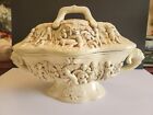Vintage Italian Style Porcelain Covered Serving Soup Tureen Centerpiece 1920-40s