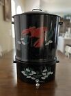 Vintage Speckled Enamel Double Steam Pot Lobster Crawfish Corn Clam Broth Spigot