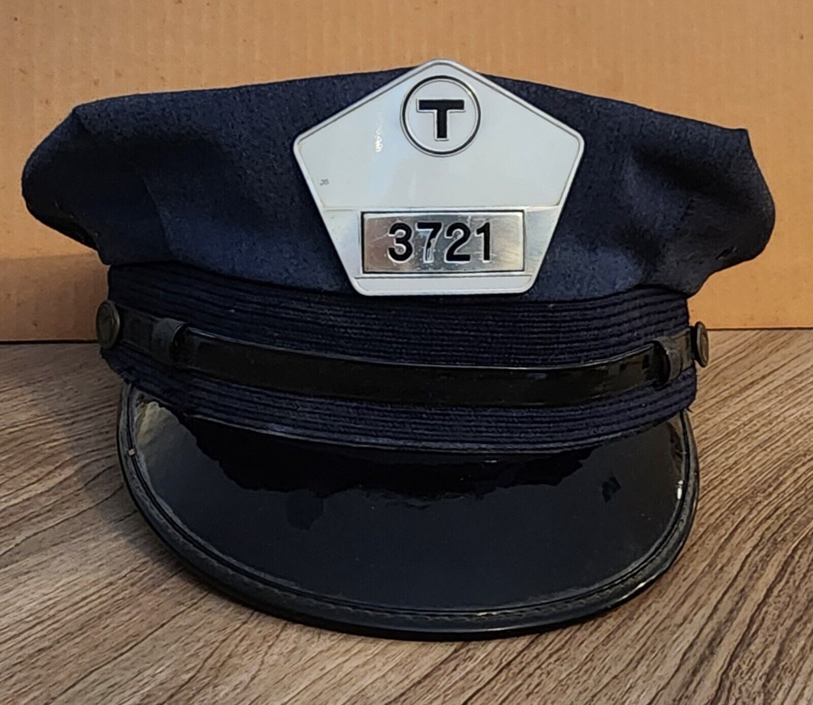 Vintage MBTA Bus Conductor Hat & Badge Cap Railroad Original Scarce