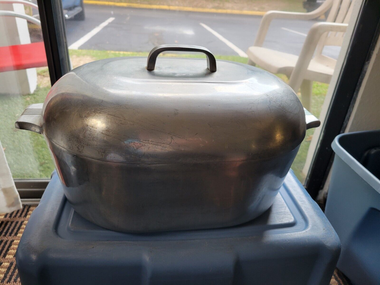 WagnerWare Magnalite #4267 P Sidney O 13 Qt Aluminum Dutch Oven Roaster w Trivet