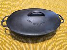 Rare Vintage Antique Wagner Sidney O #1 Drip Drop Oval Roaster w/Lid Cast Iron