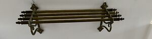 Vintage Brass Pullman Rail Road Train Hat Luggage Rack Wall Mount Shelf 19”#6412