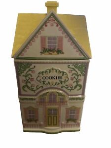 Vintage 1991 Lenox Village Cookie Cottage Canister Spice Village Rare PERFECT