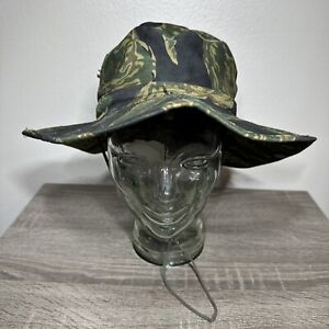 Vintage Wartime Authentic Vietnam Era Tiger Stripe Boonie Hat Military Camo