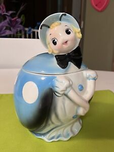 Vintage Northern Imports Blue Ladybug Cookie Jar Lady Bug Anthropomorphic Japan