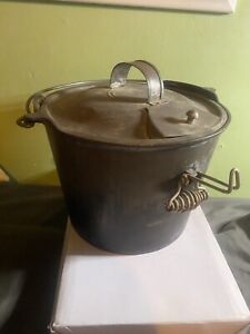 RARE Griswold Cast Iron #8 Slant EPU Logo Safety Cooker with HTF Lid 1906-1926
