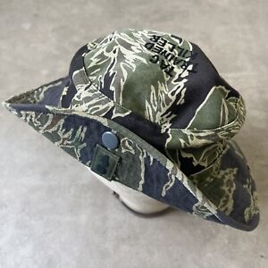 Tiger Stripe Camo Boonie Hat Cap Vietnam Japan USAF TAC Ordnance Snap 60s Vtg