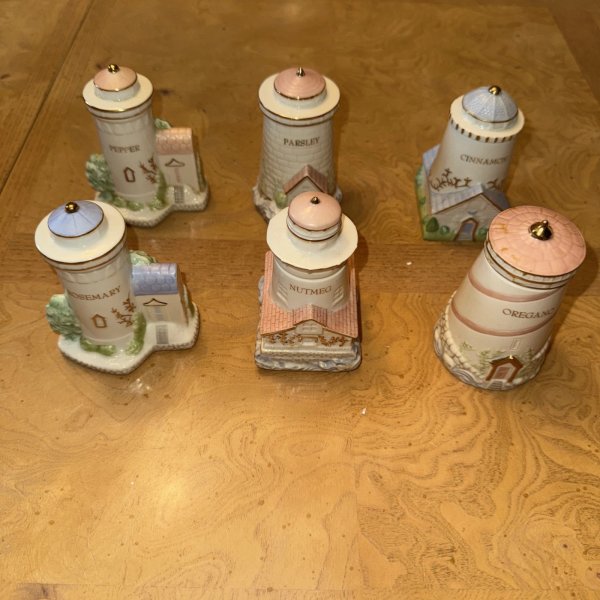 RARE MINT Vintage 2002 Lenox Seaside Spice Jars Lighthouse Collection - 6