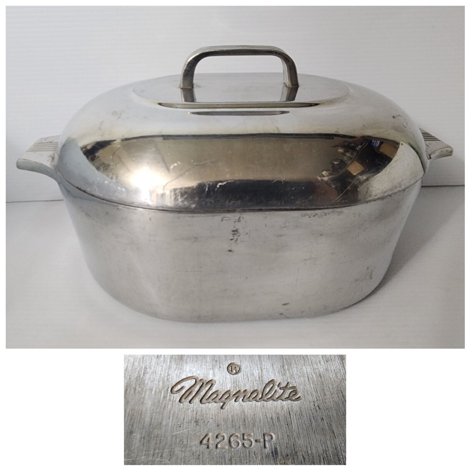 Vtg Rare* Magnalite Wagner Ware Sidney - 0- 4265 P 8 QT Dutch Oven Roaster USA