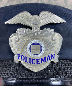 Vintage Obsolete Policeman Officer Badge on Hat Cap