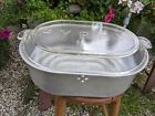VTG 1926-30 Rare 15” X 10 1/2” Glass PYREX 2000 Lid With Aluminum Roaster