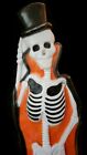 New ListingRare!!! Vtg Don Featherstone Blow Mold Skeleton Tombstone Halloween Top Hat Cape