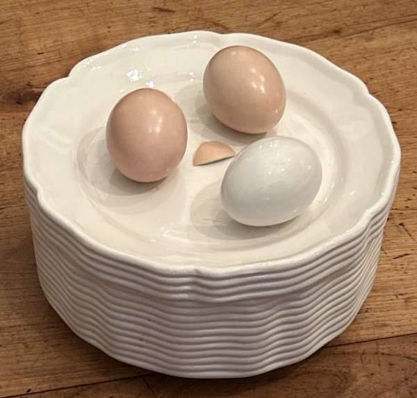 Vintage Este Ceramiche Tiffany & Co Italy Trompe L'Oeil Boiled Eggs on Bowl Lid