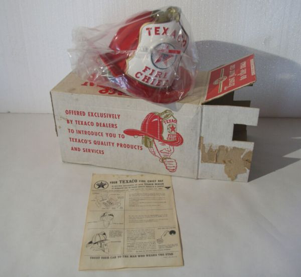 Vintage Petroliana - Texaco Fire Chief Hat 60's Orignal Box, Pkg, & Instructions