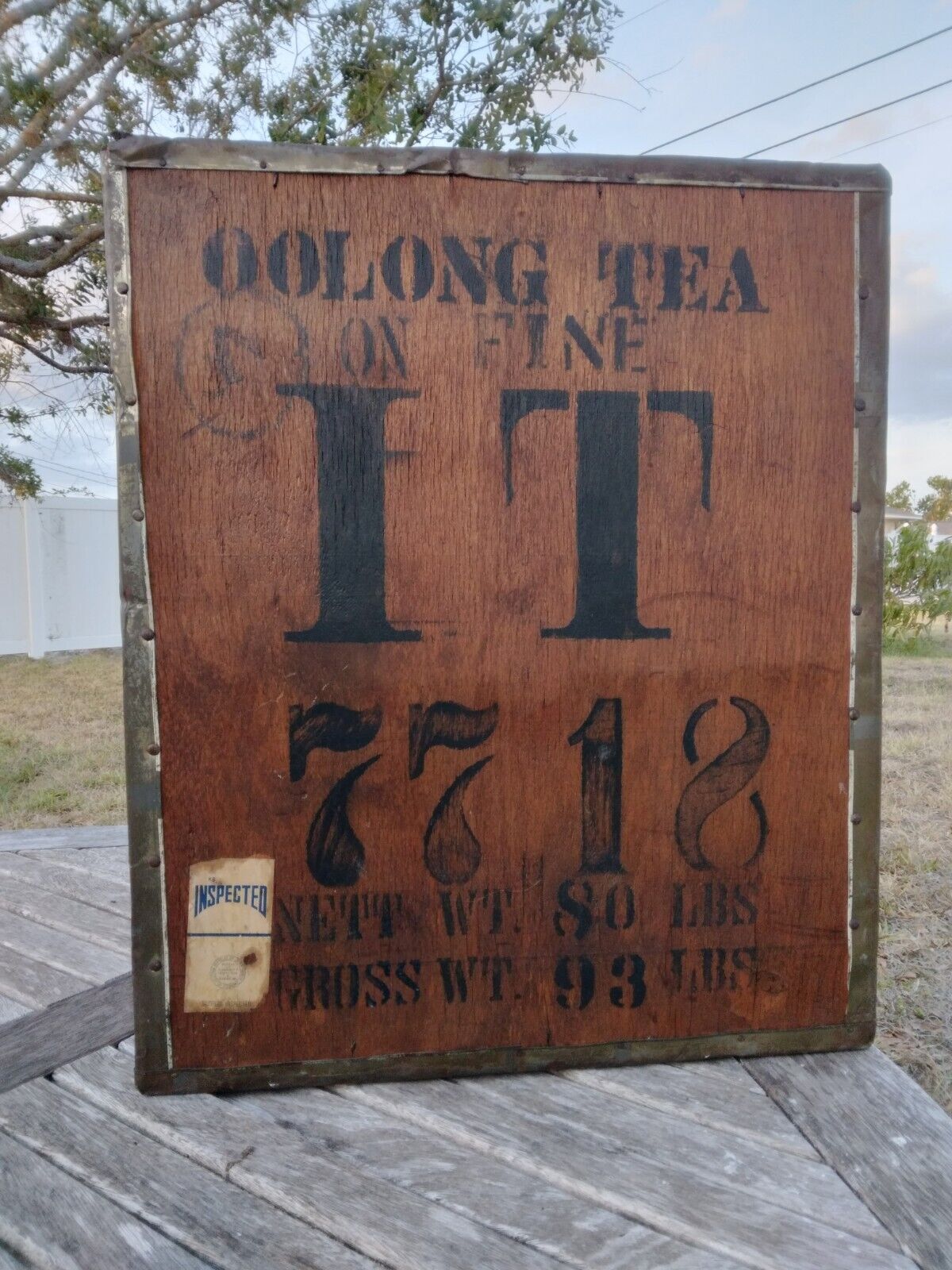 Antique OOLONG China Republic/NEW YORK Tea Crate With Lid