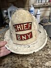 Vintage Cairns White Fireman Hat With Title Shield. No Plastic Shield