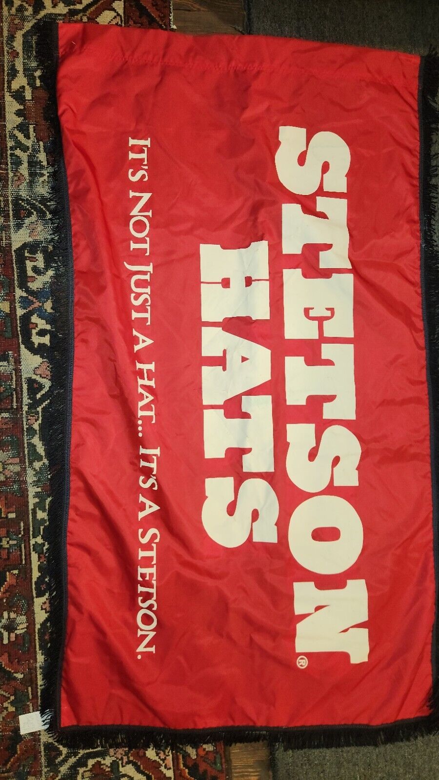 Vintage STETSON HAT advertising Flag