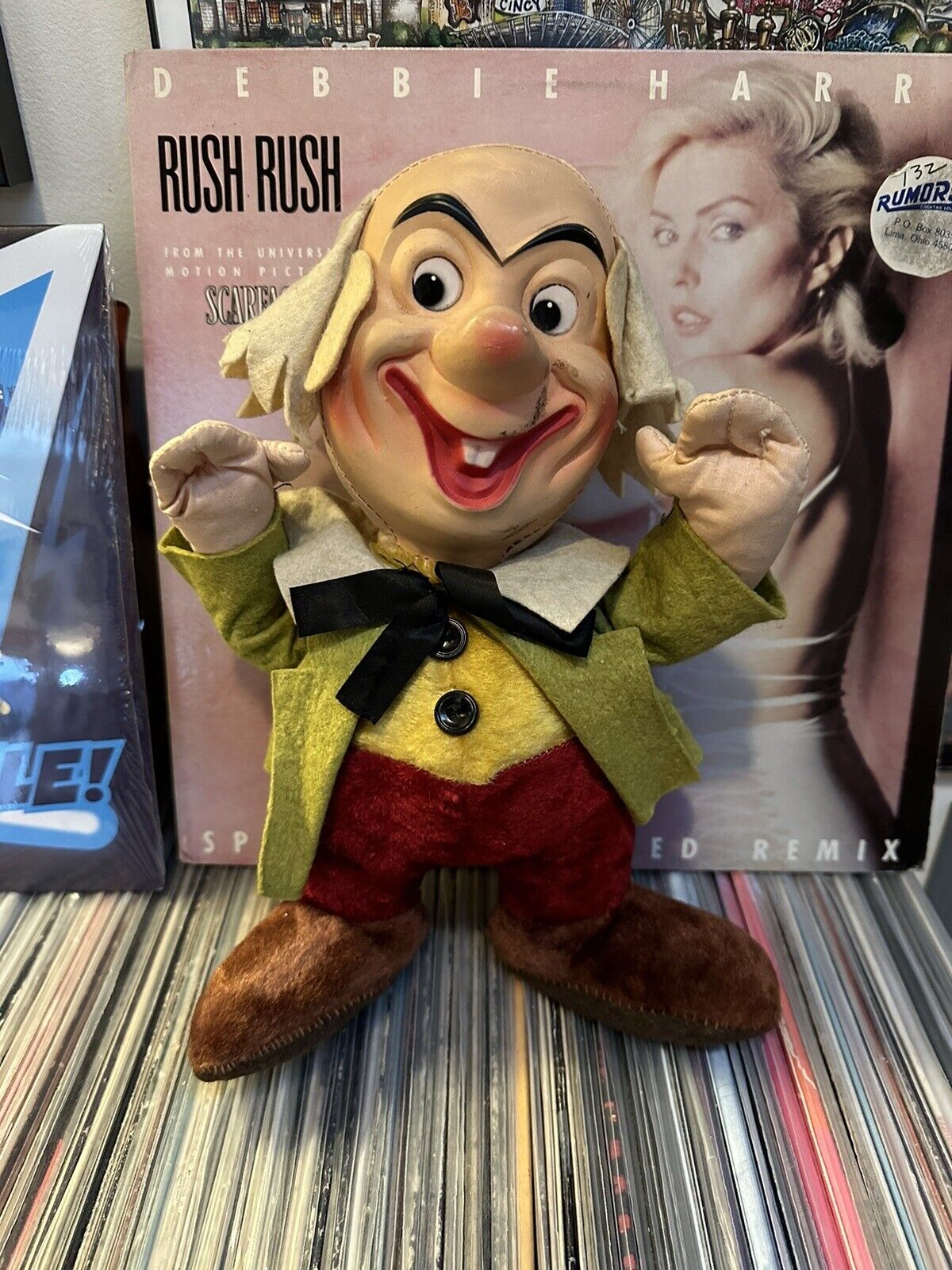 Vtg Original Antique 1951 Gund Disney Mad Hatter Doll character Missing Hat!
