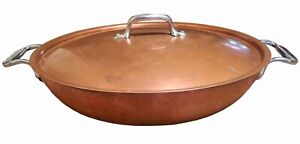Vintage All Clad Copper Saute Pan with Lid / Handles Cookware