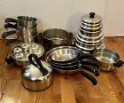 Vintage REVERE WARE 1801 Copper Bottom 28 PC Cookware Set Pots Pans Lids Poacher