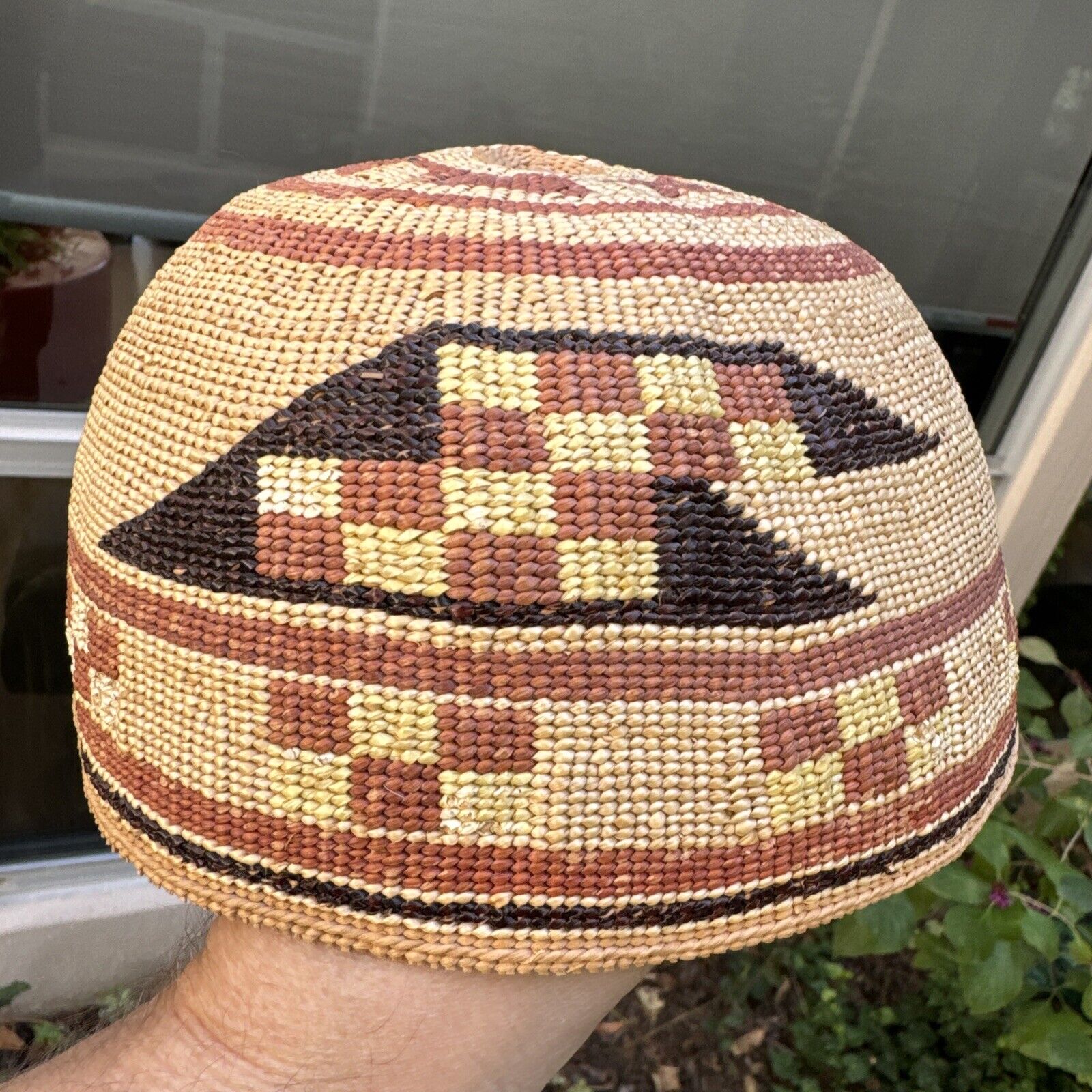 OMG! Vintage Polychrome Yurok Hupa Basket Basketry Hat Cap
