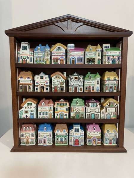 Lenox Canterbury Crossings 1994 24 Spice Jars + Wall Display Rack COMPLETE Set