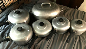 Vintage Wagner Ware Sidney Full Set 1 5QT 2QT 2QT 3QT 4QT & Large Roaster