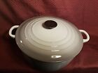 Vintage Le Creuset Cast Iron Enamel Dutch Oven 7.25 qt Grey