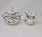 2/5254 by RIDGWAY c1810-50 Cauldon Place Creamer & Sugar Floral Blue Gold