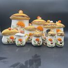 Vintage Sears Roebuck Merry Mushroom Canister Set 1970s 10pc Two-Sided