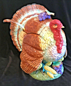 Vintage Fitz and Floyd Thanksgiving AUTUMN BOUNTY Turkey Tureen Centerpiece