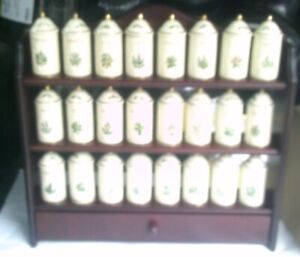 The Lenox Spice Garden Vintage 1992 Collection 24 Lidded Jars & Rack Complete