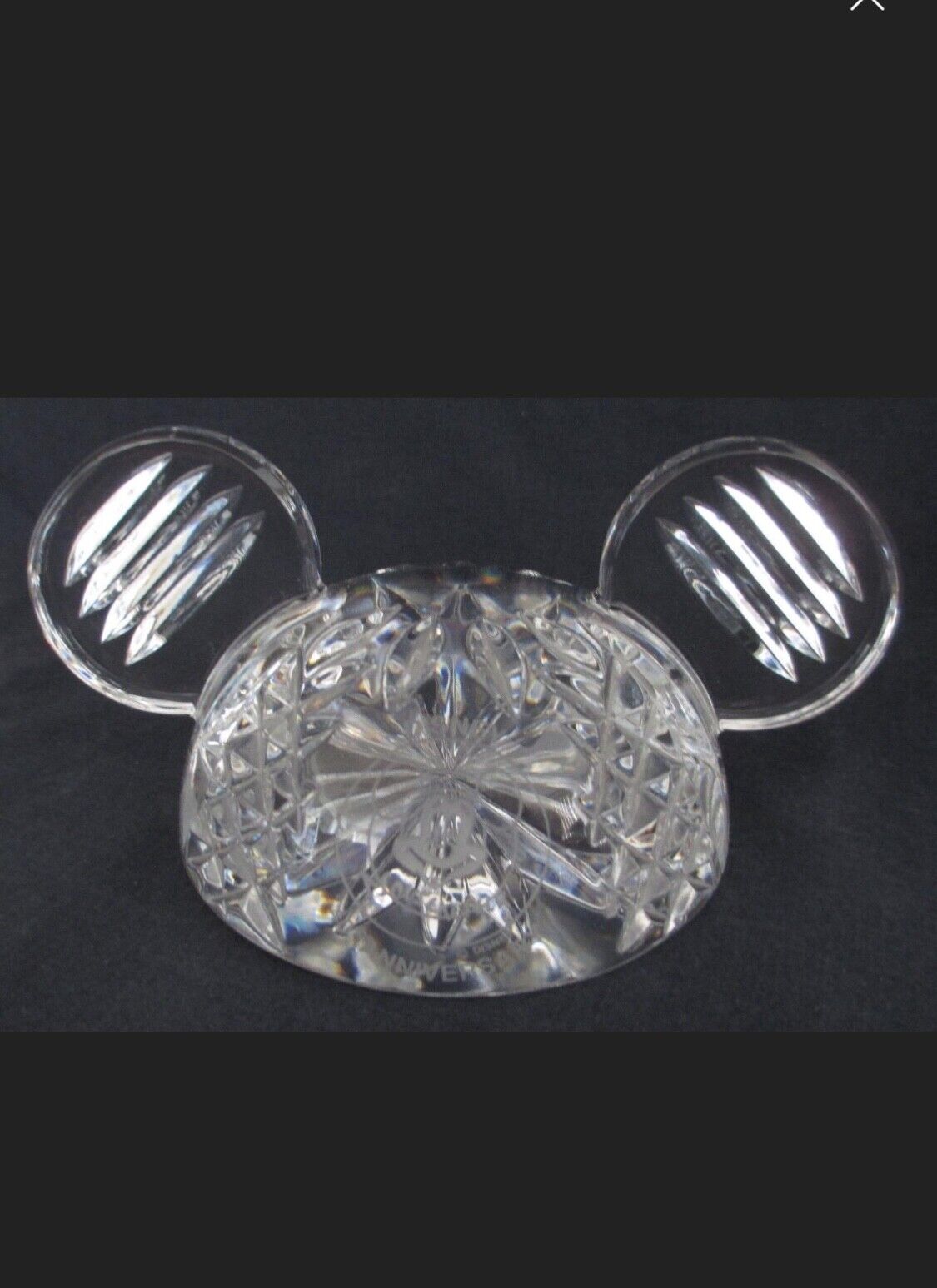 VINTAGE WATERFORD CRYSTAL MICKEY MOUSE WALT DISNEY 40TH ANNIVERSARY HAT W EARS