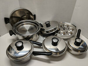 Vintage Amway Queen Multi-Ply 18/8 Stainless Cookware Set - 12 pcs - Made USA