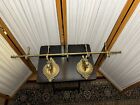Vintage Mid Century Brass Horse Head Wall Coat/Hat Rack Equestrian 5 Hook - 39”