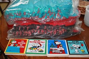New ListingSNOOPY PEANUTS Lot of 50 Vintage 1980's PAINTERS HATS and 200 STICKERS
