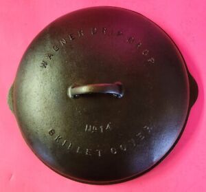 HTF WAGNER WARE No. 14 Cast Iron DRIP DROP Raised Letter Skillet Cover 1073
