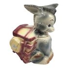 Vintage Brush USA Donkey w/ Cart Cookie Jar W33 Ears Down Burrow Ceramic EC Hay
