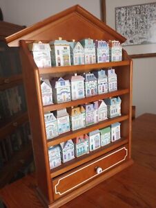 Vintage 1989 Lenox Spice Rack Village, 24 spice houses & Wall Display Shelf