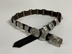 Vintage JH Jimmy Herald American Navajo Sterling & Turquoise Concho Hat Band 29"