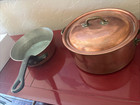 New ListingVintage 10 1/2 Inch Copper 7-Quart Stock Pot with Lid France Copper Saucepan W&S