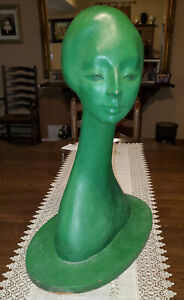 VTG 23” LONG NECK BEAUTIFUL MANNEQUIN HEAD Store Display Wig Hat Fashion WOW!