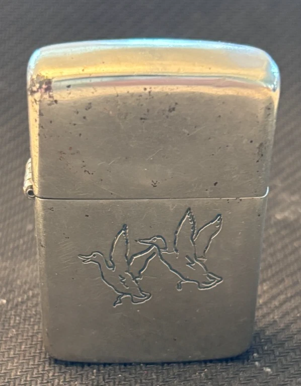 Vintage ZIPPO LIGHTER / MALLARD DUCKS (Rare Lighter) No Spark, Loose Lid